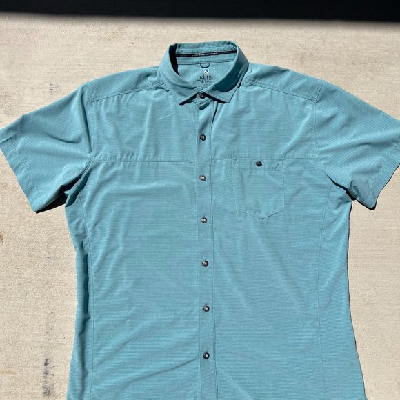 Kuhl Other - Kuhl Optimizer Button Up Short Sleeve Shirt Men's Size XL  - Light Green